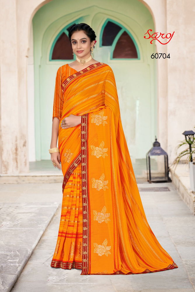 Lashkara Vol 2 By Saroj Chiffon Sarees Catalog
